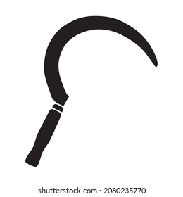 Icon the hammer. Short handle tool for grass mowing grass gathering and garden work. Vector illustration isolated on white background for design and web.