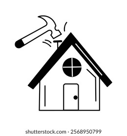 Icon with hammer symbolizing home improvement