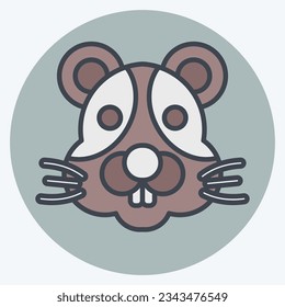 Icon Hamster. related to Animal symbol. color mate style. simple design editable. simple illustration