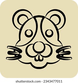 Icon Hamster. related to Animal symbol. hand drawn style. simple design editable. simple illustration