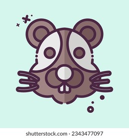 Icon Hamster. related to Animal symbol. MBE style. simple design editable. simple illustration