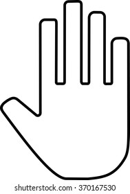 icon hand, hand black and white, vector