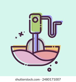 Icono Batidora de mano. relacionado con símbolo de Herramienta de cocina. Estilo MBE. ilustración de diseño simple