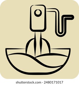 Icon Hand Blender. related to Kitchen Tool symbol. hand drawn style. simple design illustration