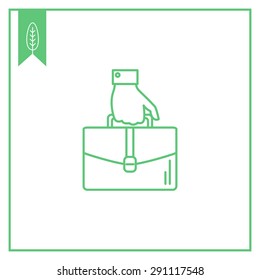 Icon of manâ??s hand carrying briefcase