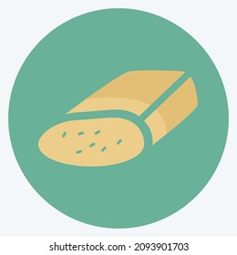 Icon Hand Käse - Flacher Stil - Einfache Illustration, bearbeitbarer Strich, Design Template Vektor, Gut für Drucke, Plakate, Anzeigen, Ankündigungen, Infografiken, etc.