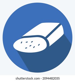 Icon Hand Cheese - Long Shadow Style - Simple illustration,Editable stroke,Design template vector, Good for prints, posters, advertisements, announcements, info graphics, etc.