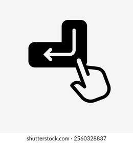 Icon Hand click enter button. Technology and system concept, Semi Solid style.