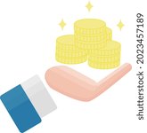 icon hand and coin vector illustration