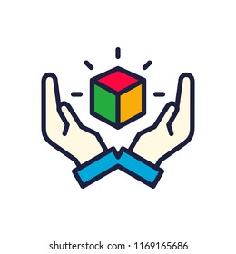 icon hand cube