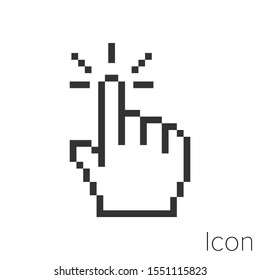 Icon hand cursor click in black and white Illustration.