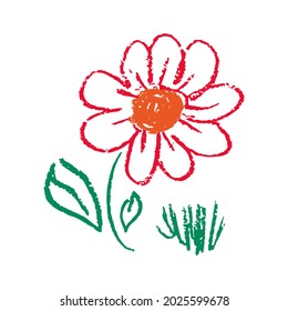 Icono en estilo de dibujo a mano. Dibujando con lápices de cera, creatividad de los niños