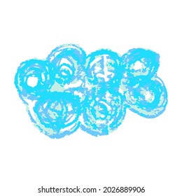 Icon in hand draw style. Drawing with wax crayons, children's creativity