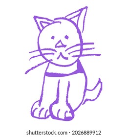 Icono en estilo de dibujo a mano. Dibujando con lápices de cera, creatividad de los niños