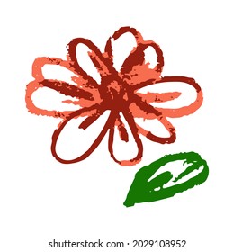 Icono en estilo de dibujo a mano. Dibujando con lápices de cera, creatividad de los niños
