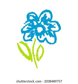 Icono en estilo de dibujo a mano. Dibujando con lápices de cera, creatividad de los niños