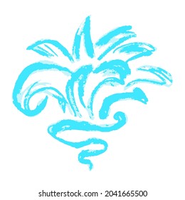 Icono en estilo de dibujo a mano. Dibujando con lápices de cera, creatividad de los niños