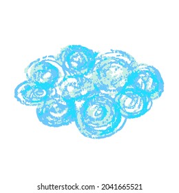 Icon in hand draw style. Drawing with wax crayons, children's creativity