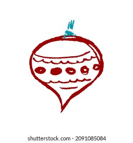 Icono en estilo de dibujo a mano. Dibujando con lápices de cera, creatividad de los niños