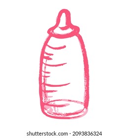 Icon in hand draw style. Drawing with wax crayons, children's creativity