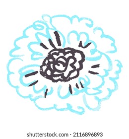 Icono en estilo de dibujo a mano. Dibujando con lápices de cera, creatividad de los niños