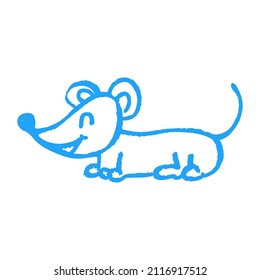 Icono en estilo de dibujo a mano. Dibujando con lápices de cera, creatividad de los niños