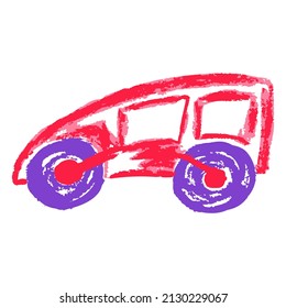 Icon in hand draw style. Drawing with wax crayons, children's creativity