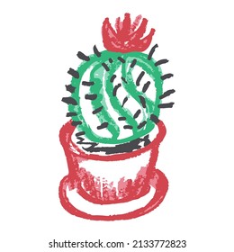 Icon in hand draw style. Drawing with wax crayons, children's creativity