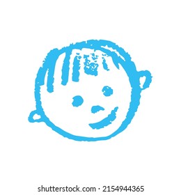 Icon in hand draw style. Drawing with wax crayons, children's creativity