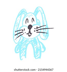 Icono en estilo de dibujo a mano. Dibujando con lápices de cera, creatividad de los niños