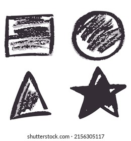 Icon in hand draw style. Drawing with wax crayons, children's creativity