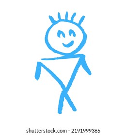 Icono en estilo de dibujo a mano. Dibujando con lápices de cera, creatividad de los niños