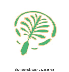 icon hand drawing of palm tree artificial island in Dubai, United Arab Emirates, Middle East, vector illustration