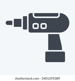 Icon Hand Drill. related to Construction symbol. glyph style. simple design editable. simple illustration