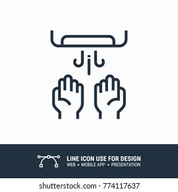 Icon hand dryer graphic design single icon vector illustration