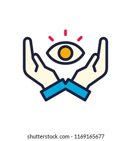 icon hand eye