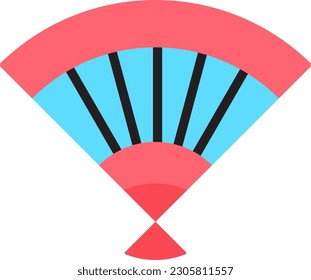 icon hand fan. Simple Flat Color Style
