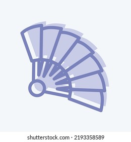 Icon Hand Fan. suitable for Japanese symbol. two tone style. simple design editable. design template vector. simple illustration