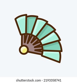 Icon Hand Fan. suitable for Japanese symbol. flat style. simple design editable. design template vector. simple illustration