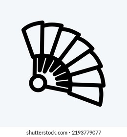 Icon Hand Fan. suitable for Japanese symbol. line style. simple design editable. design template vector. simple illustration