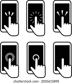 icon hand finger touch phone