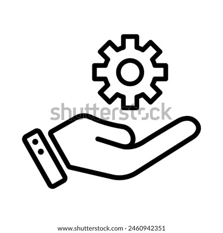 Icon hand and gear vector like add system icon