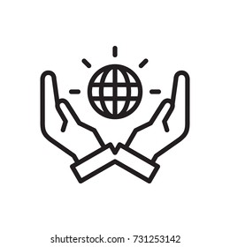 icon hand globe