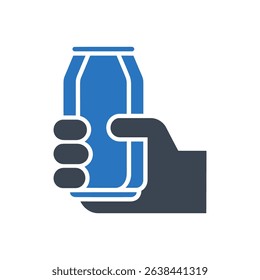 Icon of a hand holding a can.