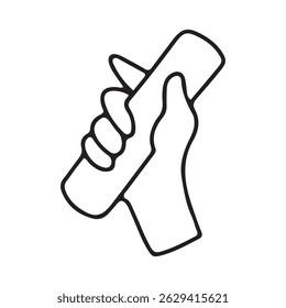 icon hand holding certificate, icon hand carrying card