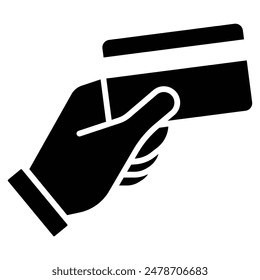 icon Hand holding a credit card icon. stock vector. 