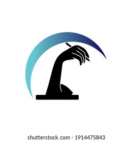 icon of a hand holding a logo pencil