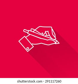 Icon of manâ??s hand holding pen