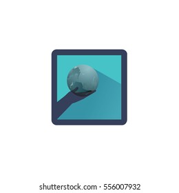 the icon is a hand holding the planet. Vector