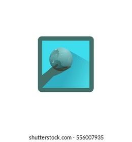 the icon is a hand holding the planet. Vector